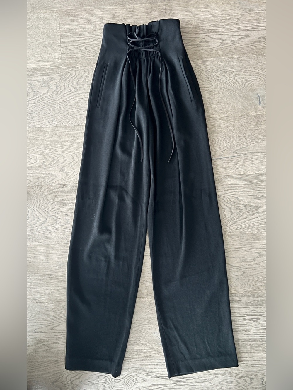 BNWOT Babaton Black Tailored Jumpsuit with Lace-Up Detail